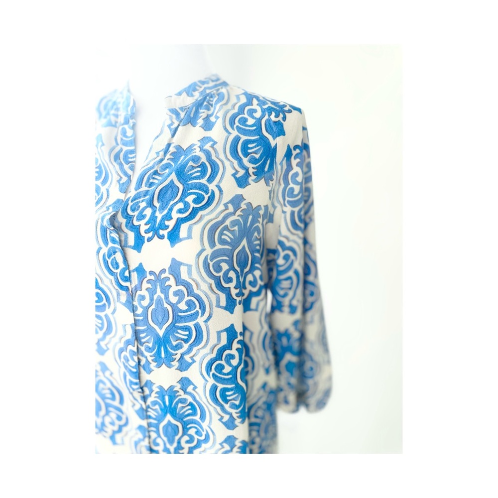 Zara Blue and White Patterned Dress